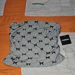 CARBON Womens Sz Small Gray And Black Tube Top! Bows! NWTS